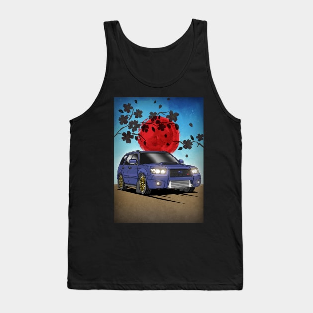 Subaru Forester XT STi (2007) Japanese Art Style Tank Top by Guyvit